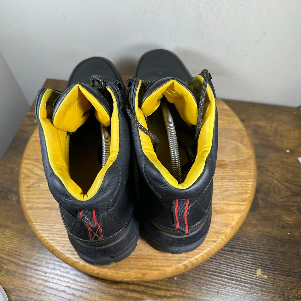 Nike Air Goadome Mens 13 Black Yellow Leather Waterproof Boots BQ3454-001